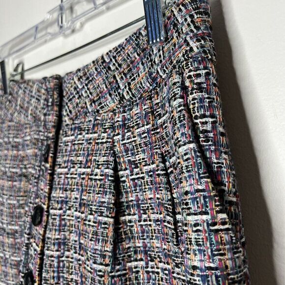 Tularosa Pants Womens Medium Tweed Colorful Wide Leg Fringe Hem Lined High Rise - Picture 7 of 16